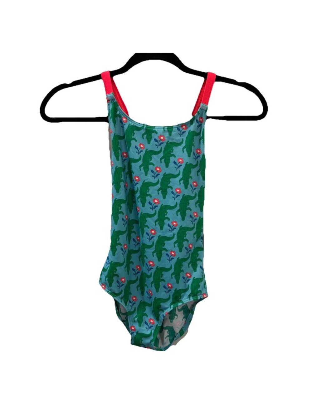 Boden Crocodile One Piece Swimsuit Crossed Back Girl 8/9Y